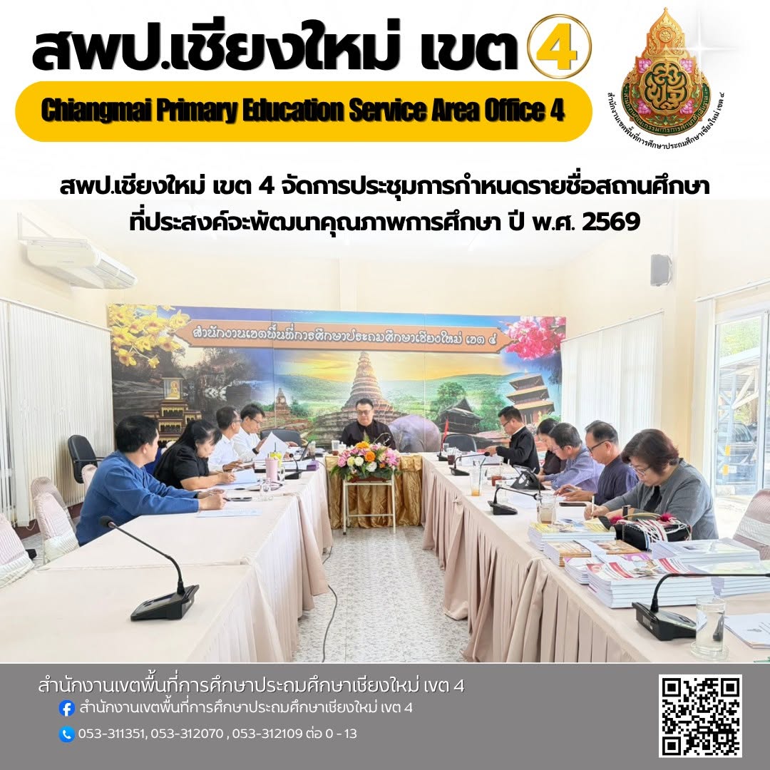 การประชุมการกำหนดรายชื่อสถานศึกษาที่ประสงค์จะพัฒนาคุณภาพการศึกษา ปี พ.ศ. 2569