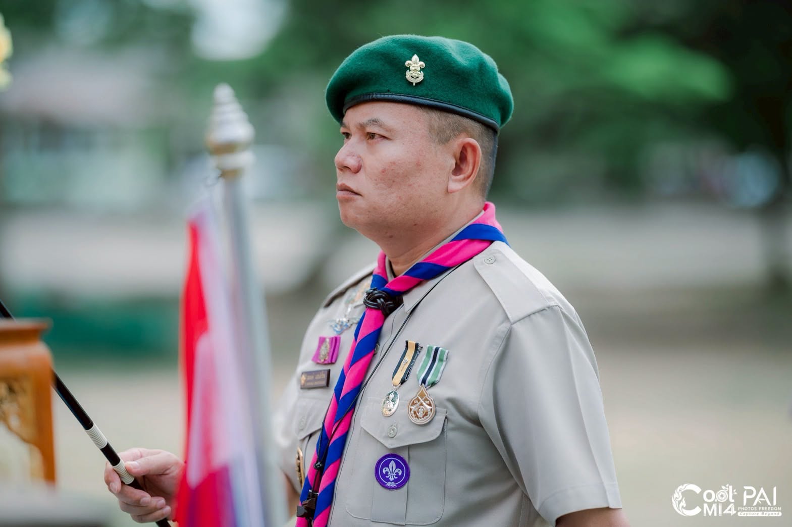 นายสมพงษ์ แสนสำโรง รองผู้อำนวยการสำนักงานเขตพื้นที่การศึกษาประถมศึกษาเชียงใหม่ เขต 4 เป็นประธานในพิธีปฏิญาณตนและสวนสนาม เนื่องในวันคล้ายวันสถาปนาคณะลูกเสือแห่งชาติ ประจำปี 2569